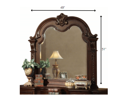 Homeroots 49" Cherry Wood Mirror  Wood 348163