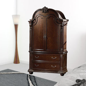 Homeroots 52" Espresso Solid Wood Two Drawer Combo Dresser  Solid Wood 348164