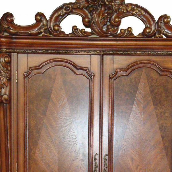 HomeRoots 82" Brown Solid and Manufactured Wood Cabinet - Elegant Storage Solution for Any Room Décor 348167