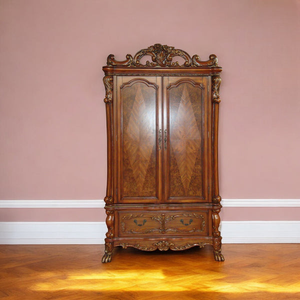 Homeroots 82" Brown Solid And Manufactured Wood   348167