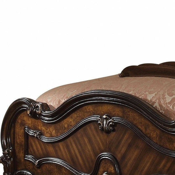 Homeroots Dark Brown Solid Wood Bed Frame  Wood 348180