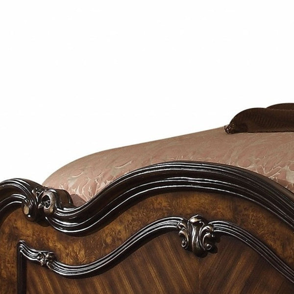 Homeroots Dark Brown Solid Wood Bed Frame  Wood 348180
