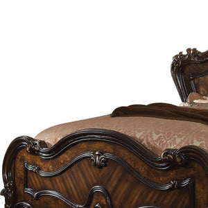 Homeroots Dark Brown Solid Wood Bed Frame  Wood 348180
