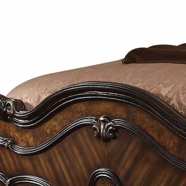 Homeroots Dark Brown Solid Wood Bed Frame  Wood 348180