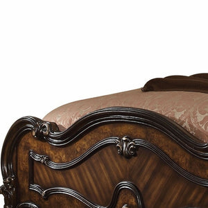 Homeroots Dark Brown Solid Wood Bed Frame  Wood 348180