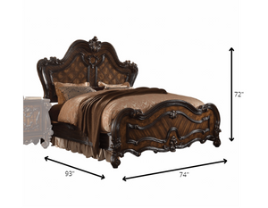 Homeroots Dark Brown Queen Bed Frame  Polyresin And Manufactured Wood 348182