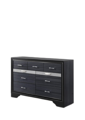 Homeroots 63" Black Manufactured Wood Nine Drawer Gentlemans Chest  Manufactured Wood 348186