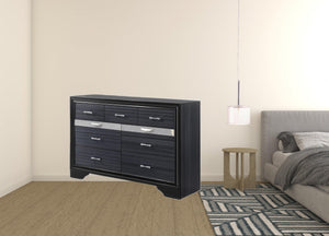 Homeroots 63" Black Manufactured Wood Nine Drawer Gentlemans Chest  Manufactured Wood 348186