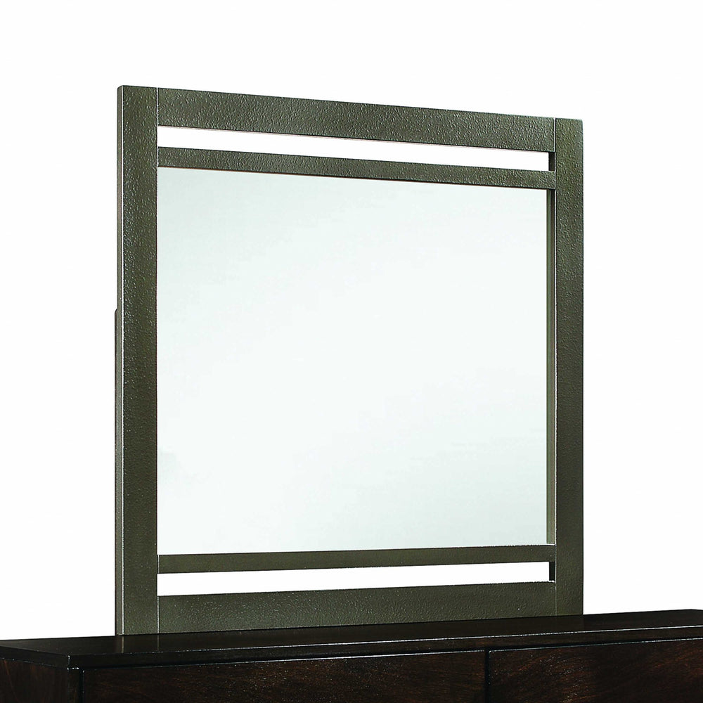 Homeroots Walnut Wooden Transitional Rectangular Mirror  Wood 348192