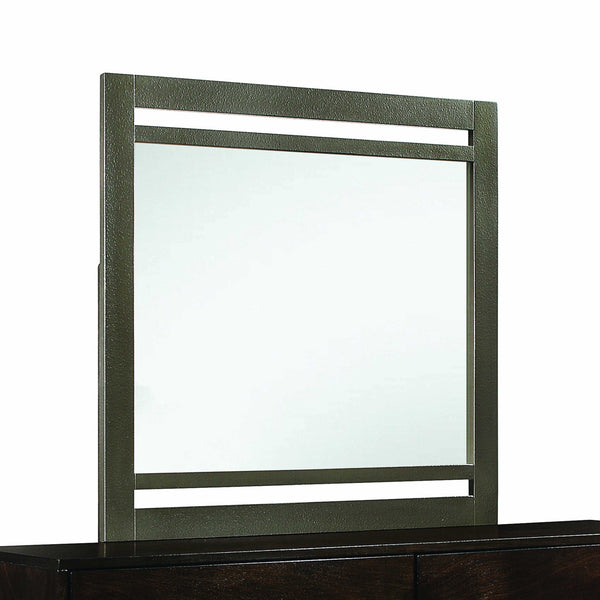 Homeroots Walnut Wooden Transitional Rectangular Mirror  Wood 348192
