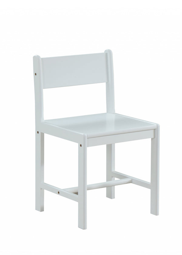 Homeroots Classic White Wooden Stationary Chair   348212