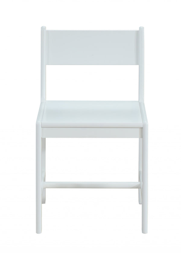 Homeroots Classic White Wooden Stationary Chair   348212