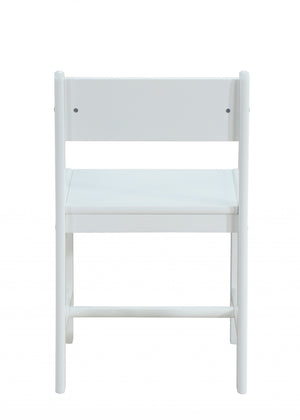 Homeroots Classic White Wooden Stationary Chair   348212