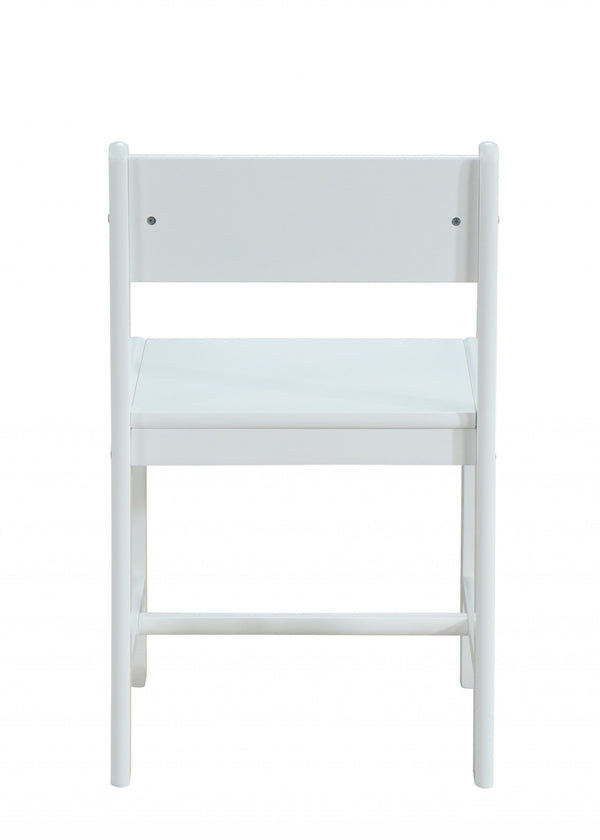 Homeroots Classic White Wooden Stationary Chair   348212