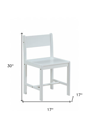 Homeroots Classic White Wooden Stationary Chair   348212