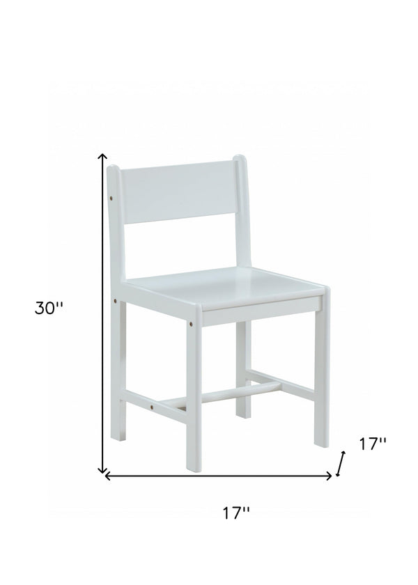Homeroots Classic White Wooden Stationary Chair   348212