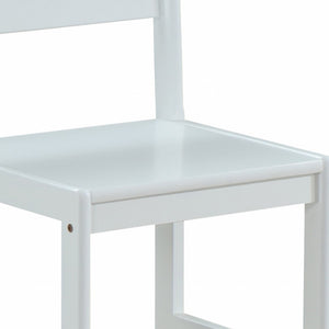 Homeroots Classic White Wooden Stationary Chair   348212