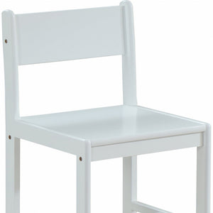 Homeroots Classic White Wooden Stationary Chair   348212