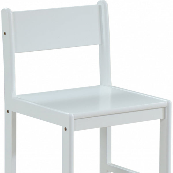 Homeroots Classic White Wooden Stationary Chair   348212