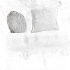 HomeRoots 61" Elegant Ivory and Silver Damask Chesterfield Loveseat - Stylish Comfort for Any Space 348235