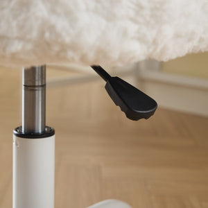 English Elm A&A Plush Faux Fur Office Chair with Ergonomic Wrap Back, Breathable No-Shed Seat and Stable Base Ivory W1143P324154