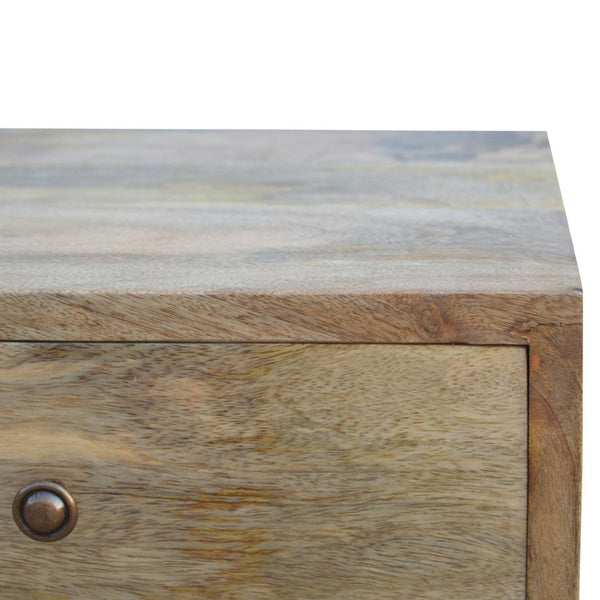 English Elm Solid Mango Wood Four Drawer Nightstand Handcrafted Nordic Bedside Storage Organizer B182P280766