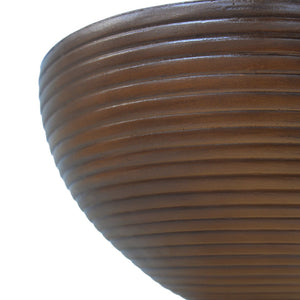 English Elm 16" Ribbed Concrete Outdoor Side Table Hourglass Sculptural Design Patio Accent N767P192100W
