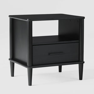 Spindle Mid-century Modern Nightstand with Drawer and Open Cubby for Stylish Storage Solutions
