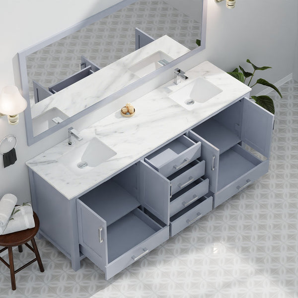 English Elm Dark Grey Double Bath Vanity - 80" W Stylish Storage Solution With Soft-Close Features & Durability B2731P258939