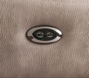 Homeroots Brown Top Grain Leather Power Reclining Curved Six Piece Corner Sectional With Console   348639