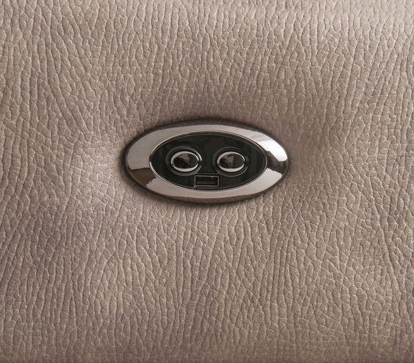 Homeroots Brown Top Grain Leather Power Reclining Curved Six Piece Corner Sectional With Console   348639