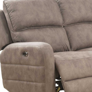 Homeroots Brown Top Grain Leather Power Reclining Curved Six Piece Corner Sectional With Console   348639