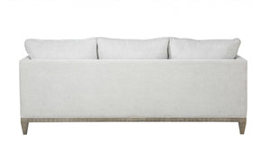 Homeroots 38" White Fabric Sofa With Black And Gray Legs   348643