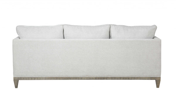 Homeroots 38" White Fabric Sofa With Black And Gray Legs   348643