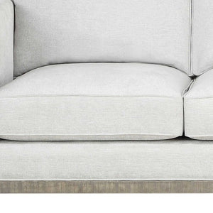 Homeroots 38" White Fabric Sofa With Black And Gray Legs   348643