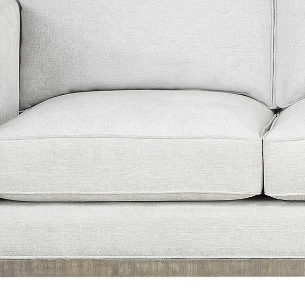 Homeroots 38" White Fabric Sofa With Black And Gray Legs   348643