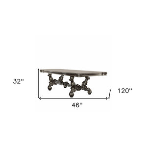 Homeroots 46" Platinum Solid Wood Trestle Base Dining Table  Wood 348652