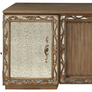 Homeroots 32" Brown Executive Desk With Two Cabinets   348660