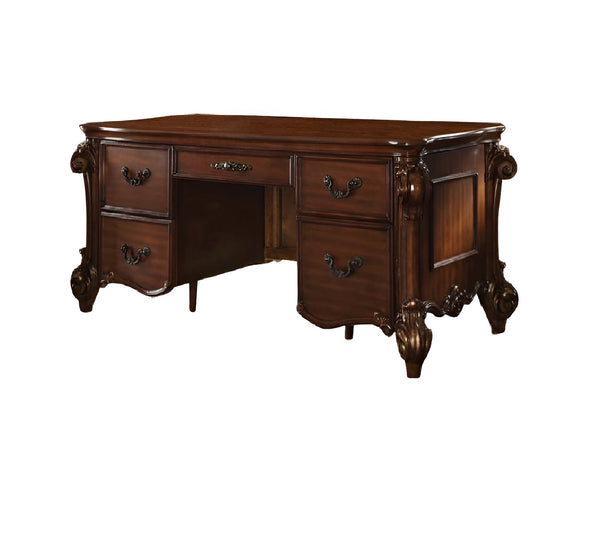Homeroots 74" Brown Executive Desk With Five Drawers   348663