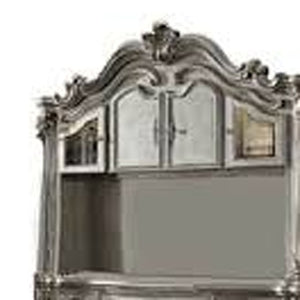 HomeRoots 21" Platinum Solid Wood Peninsula Wall-Mounted Desk with Ample Storage for Home and Office Use 348665