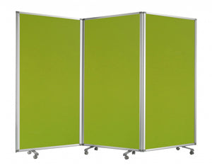 Homeroots 71" Green Iron Folding Three Panel Screen Room Divider  Metal 348667
