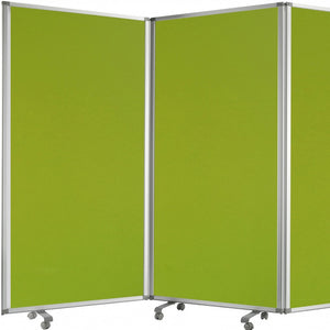 Homeroots 71" Green Iron Folding Three Panel Screen Room Divider  Metal 348667
