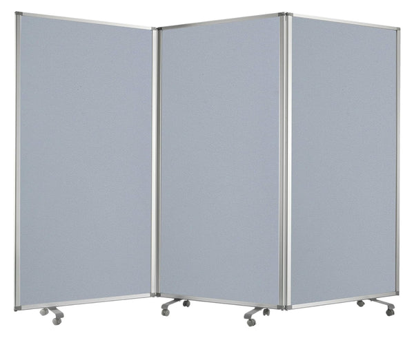 Homeroots 71" Gray Iron Folding Three Panel Screen Room Divider  Metal 348669