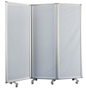 Homeroots 71" White Iron Folding Six Panel Screen Room Divider  Metal 348671
