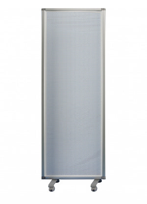 Homeroots 71" White Iron Folding Six Panel Screen Room Divider  Metal 348671