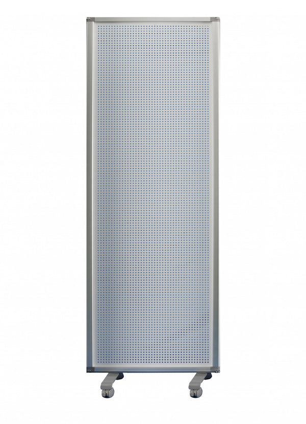 Homeroots 71" White Iron Folding Six Panel Screen Room Divider  Metal 348671