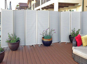 Homeroots 71" White Iron Folding Six Panel Screen Room Divider  Metal 348671