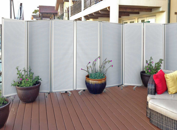 Homeroots 71" White Iron Folding Six Panel Screen Room Divider  Metal 348671