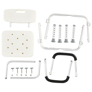 English Elm HOMCOM Adjustable Shower Chair with Removable Armrests, Lightweight Aluminum Bath Bench, Anti-Slip Seat W2225P173932