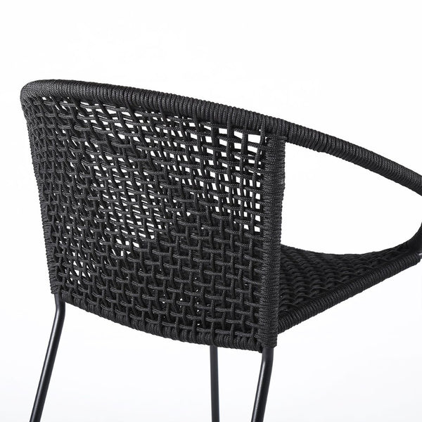 English Elm Snack Woven Rope Steel Stackable Dining Chairs Bistro Set of Two Modern Outdoor B2736P464890